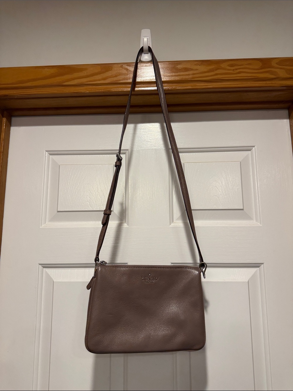 kate spade Brown Leather Pebbled Messenger Crossbody